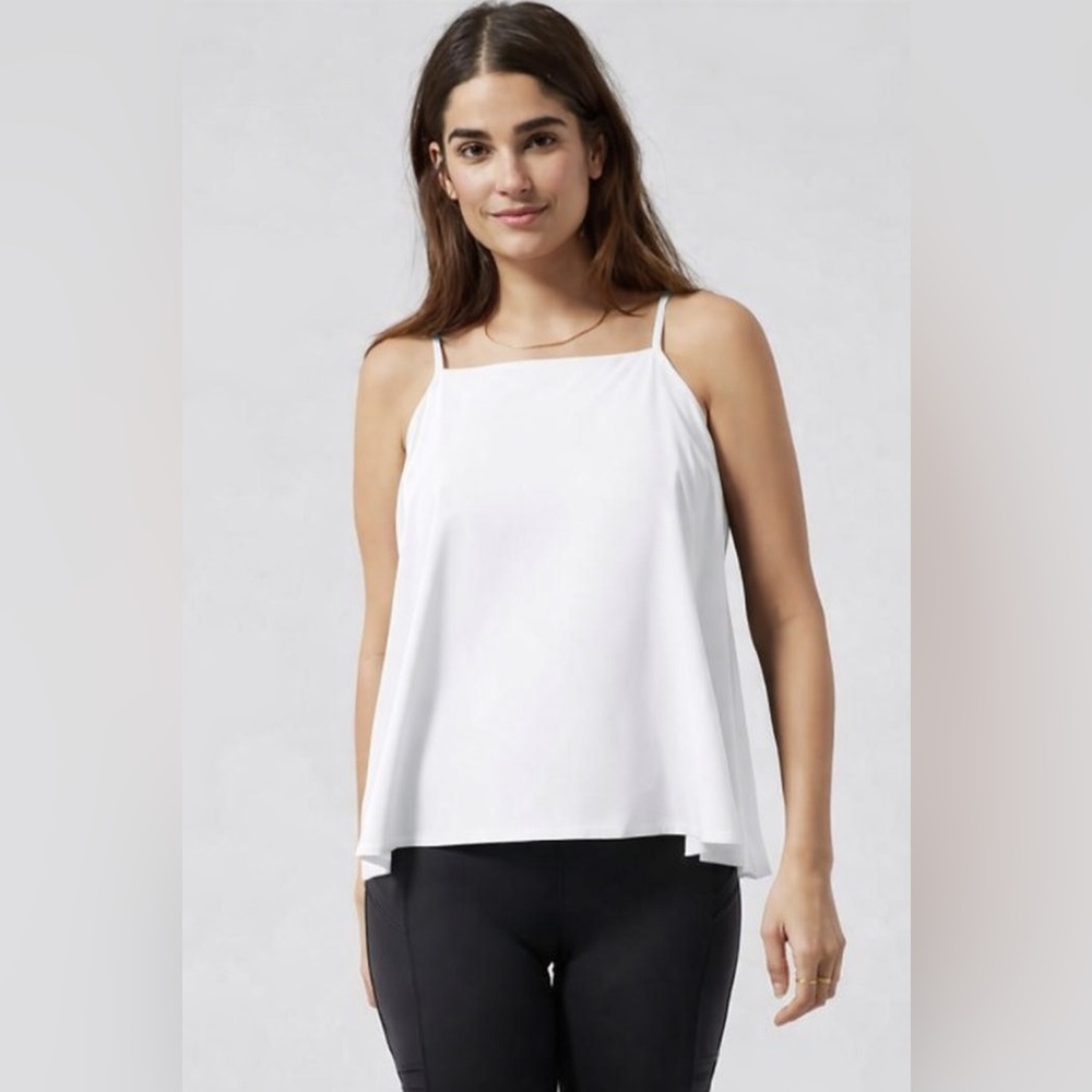 Athleta Hayes Pleated Tank in White Small
